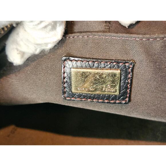 Fendi Black Zucchino Zucca Messenger Shoulder Charn Bag Vintage Y2K FF Logo - Picture 11 of 14